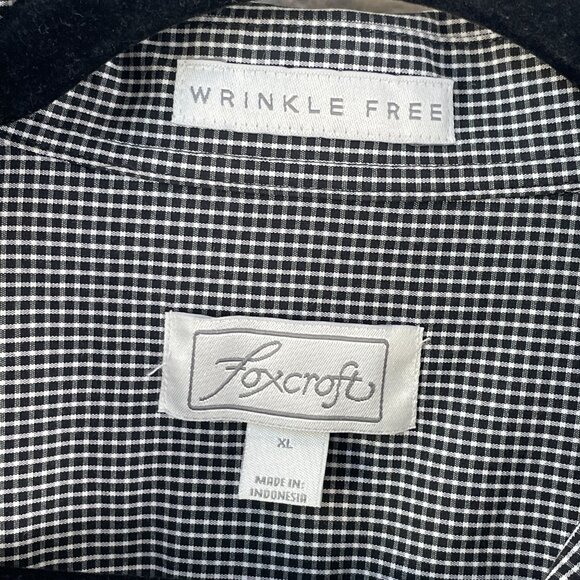 Foxcroft Womens  XL Wrinkle Free Button Up Checkered Shirt Long Sleeve Blouse - Picture 4 of 9